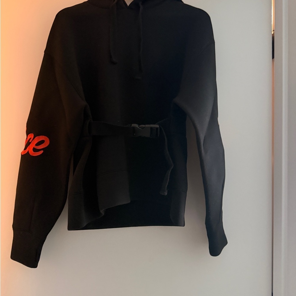 H&M limited edition vintage Black and orange Hooded Belted hoodie size XS - Picture 7 of 10